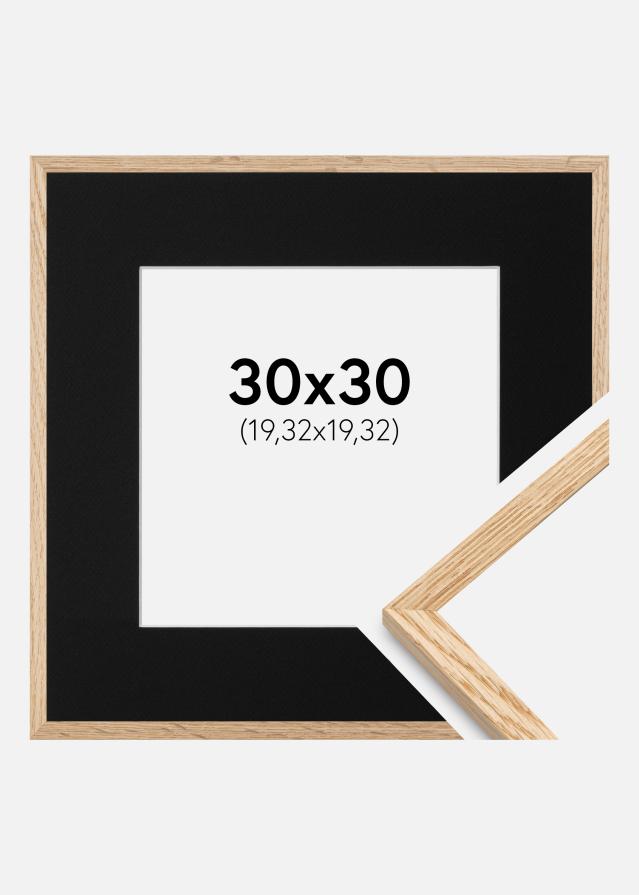 Ramme Tynn Eik 30x30 cm - Passepartout Svart 8x8 inches