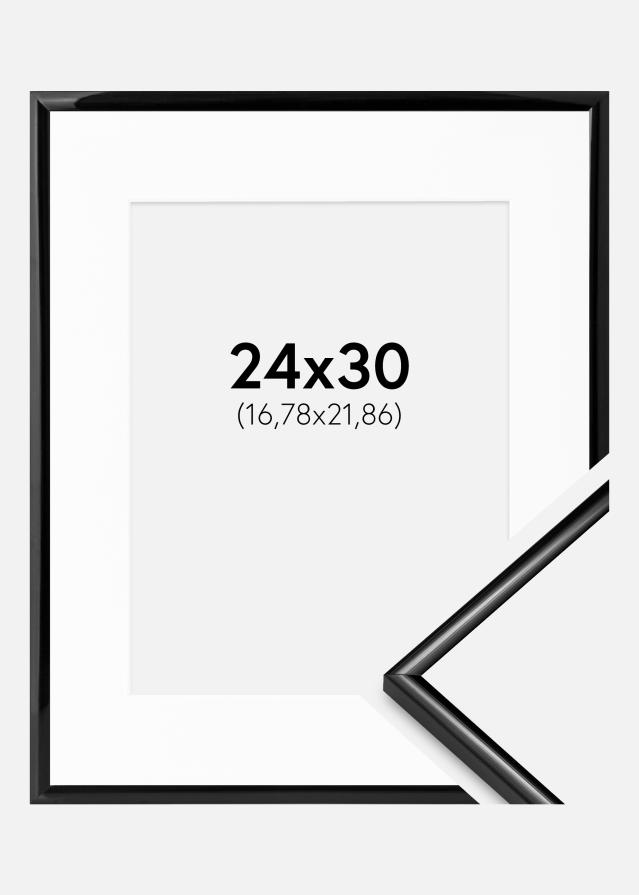 Ramme Scandi Svart 24x30 cm - Passepartout Hvit 7x9 inches
