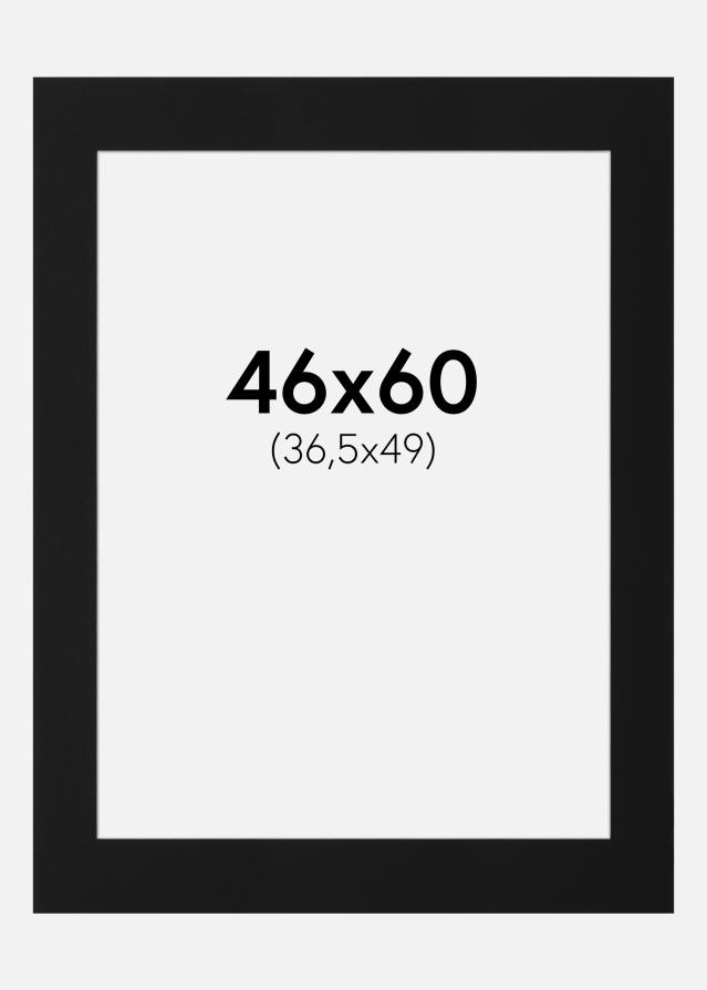 Passepartout Svart Standard (Hvit kjerne) 46x60 cm (36,5x49)
