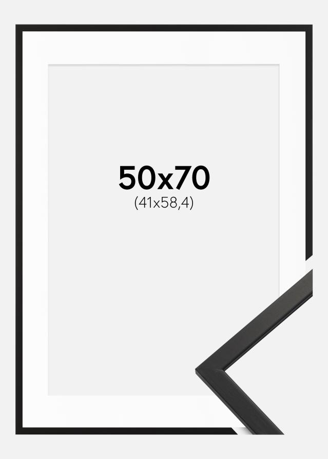 Ramme Edsbyn Svart 50x70 cm - Passepartout Hvit 42x59,4 cm