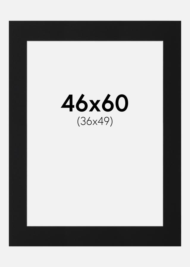 Passepartout Svart Standard (Hvit kjerne) 46x60 cm (36x49)