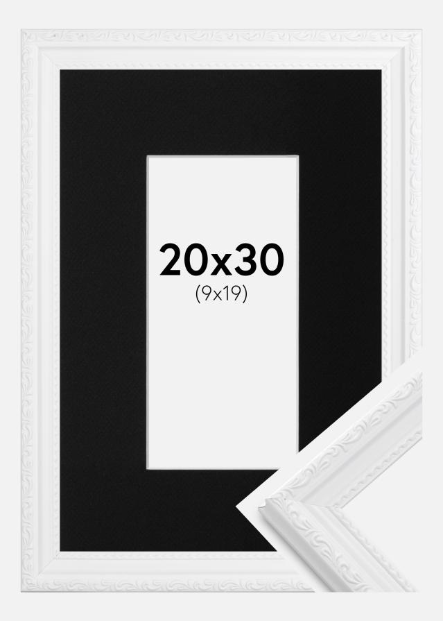 Ramme Abisko Hvit 20x30 cm - Passepartout Svart 10x20 cm