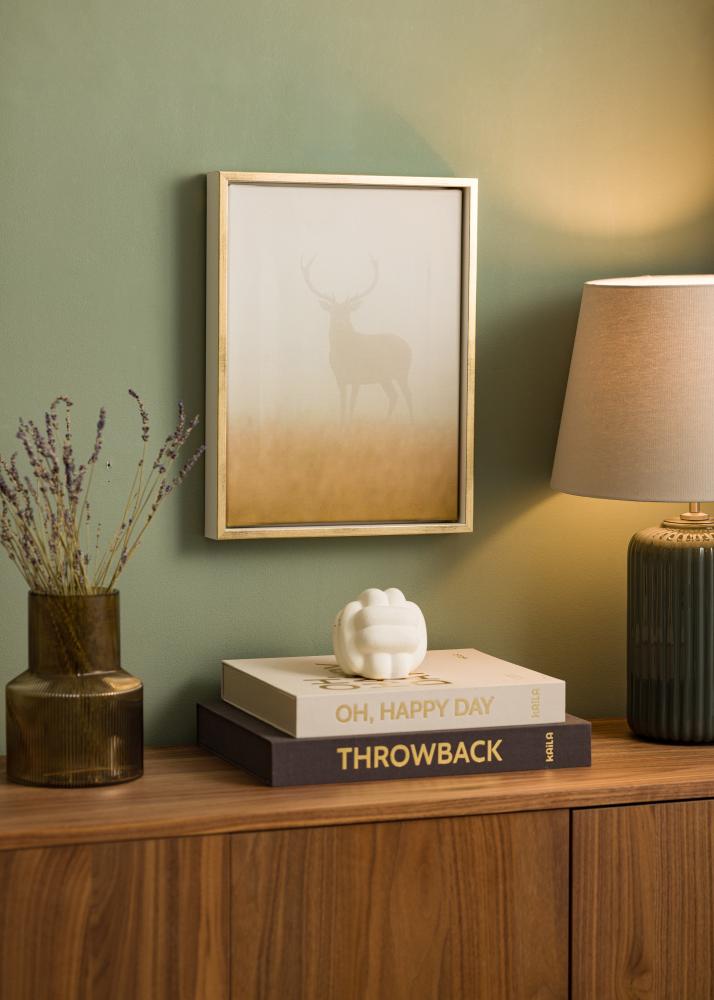 Ramme Ra Skyggeramme Hvit/Gull - Valgfri Størrelse