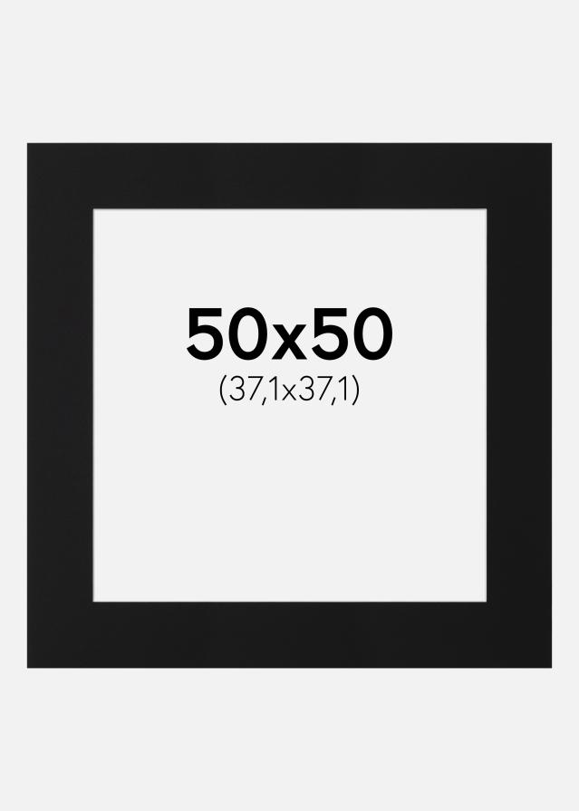 Passepartout Svart Standard (Hvit kjerne) 50x50 cm (37,1x37,1)