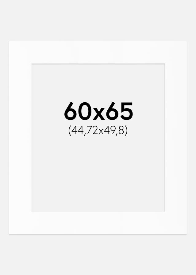 Passepartout Hvit Standard (Hvit kerne) 60x65 cm (44,72x49,8)
