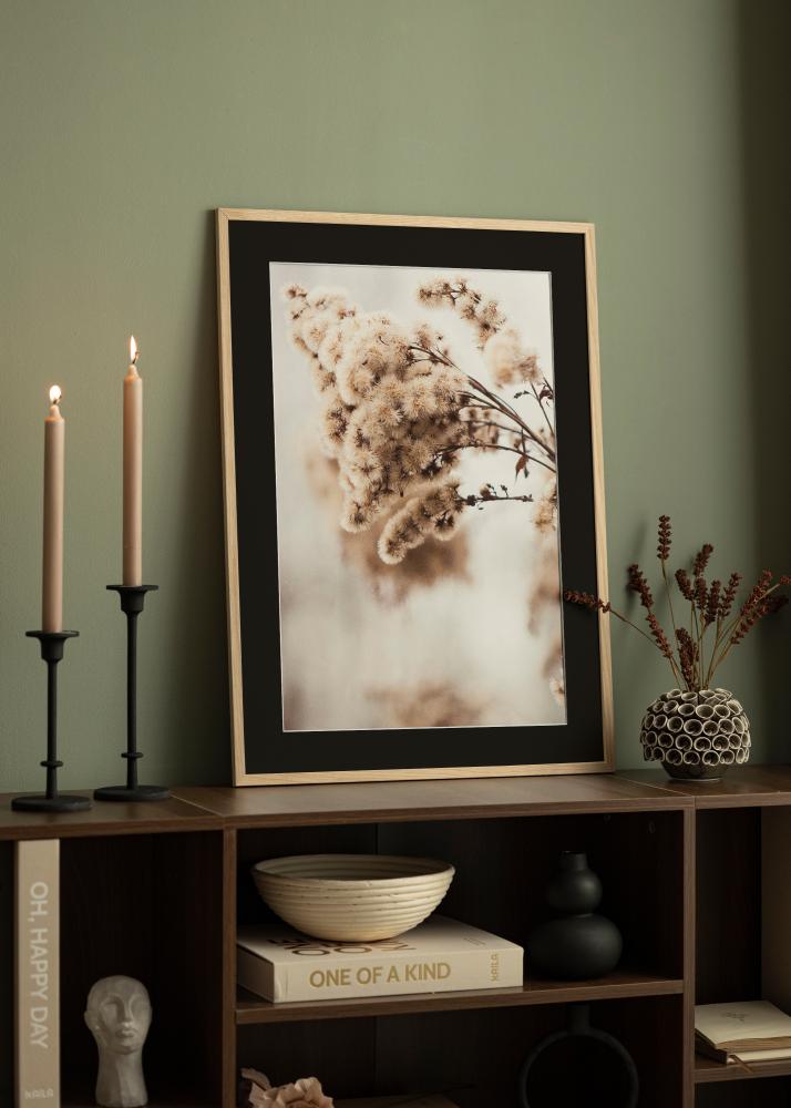 Ramme Edsbyn Eik 40x60 cm - Passepartout Svart 30x50 cm