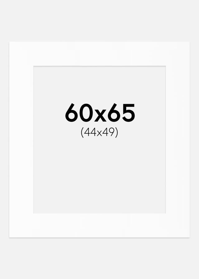 Passepartout Hvit Standard (Hvit kerne) 60x65 cm (44x49)