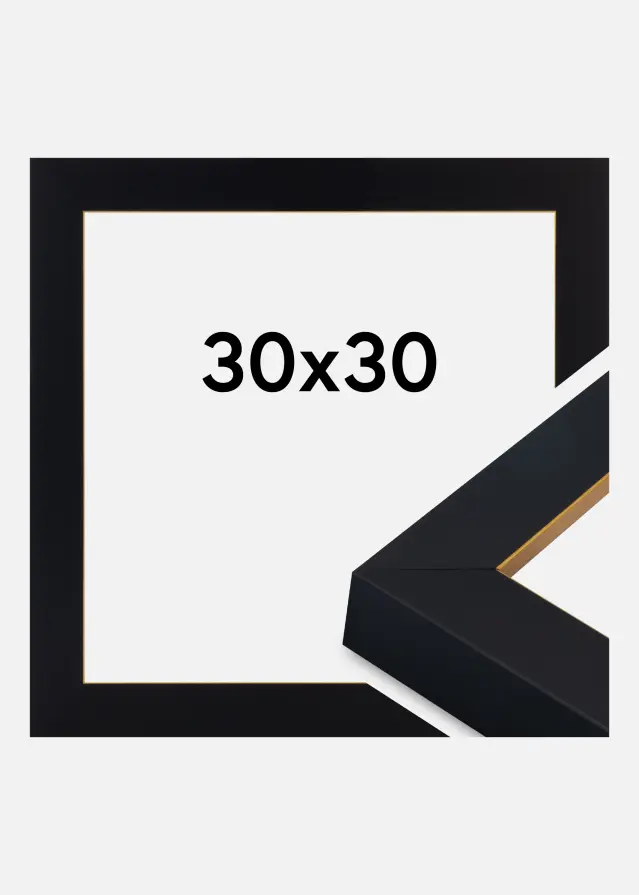 Ramme Sussex Akrylglass Svart/Gull 30x30 cm