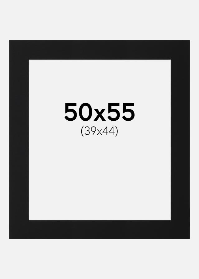 Passepartout Svart Standard (Hvit kjerne) 50x55 cm (39x44)