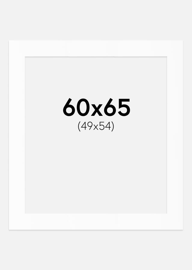 Passepartout Hvit Standard (Hvit kerne) 60x65 cm (49x54)