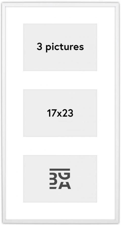Edsbyn Collageramme XIX Hvit - 3 Bilder (17x23 cm)