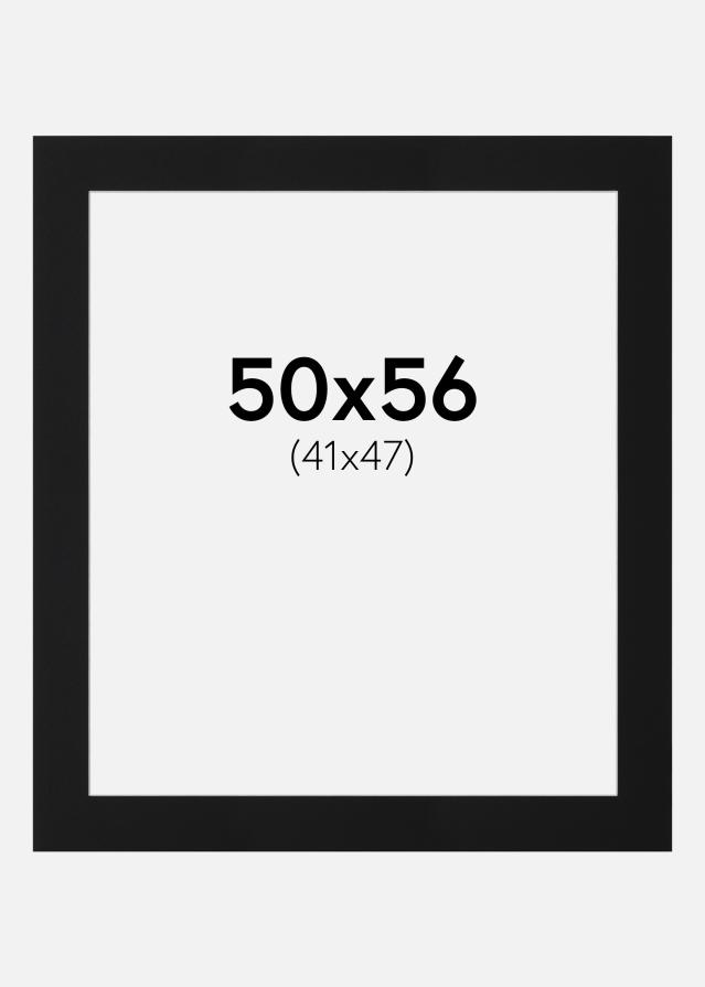 Passepartout Svart Standard (Hvit kjerne) 50x56 cm (41x47)