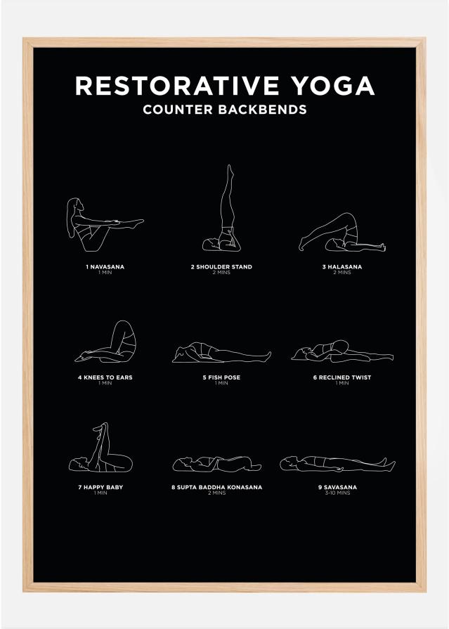 Restorative Yoga - Black Plakat