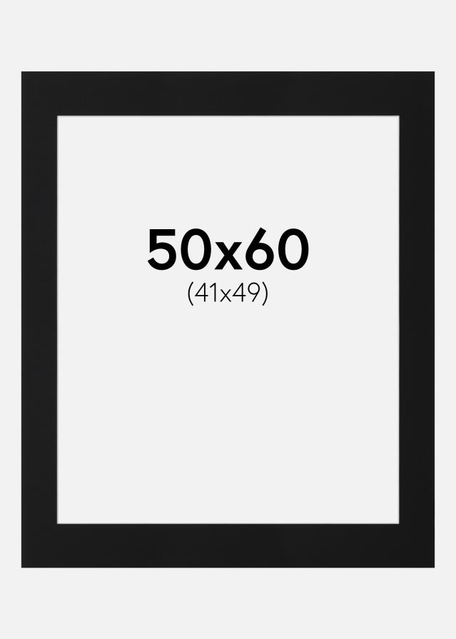 Passepartout Svart Standard (Hvit kjerne) 50x60 cm (41x49)