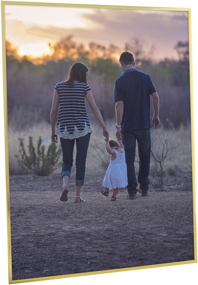 Ramme Poster Frame Aluminum Gold 70x100 cm - Passepartout Svart 59,4x84 cm