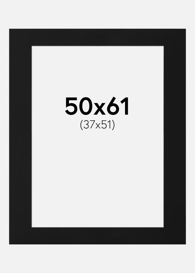 Passepartout Svart Standard (Hvit kjerne) 50x61 cm (37x51)