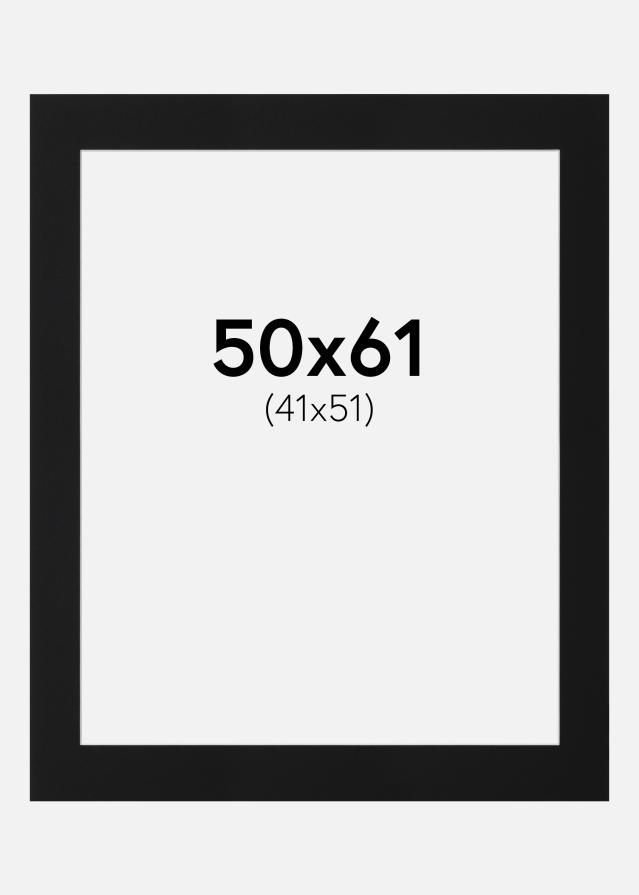 Passepartout Svart Standard (Hvit kjerne) 50x61 cm (41x51)
