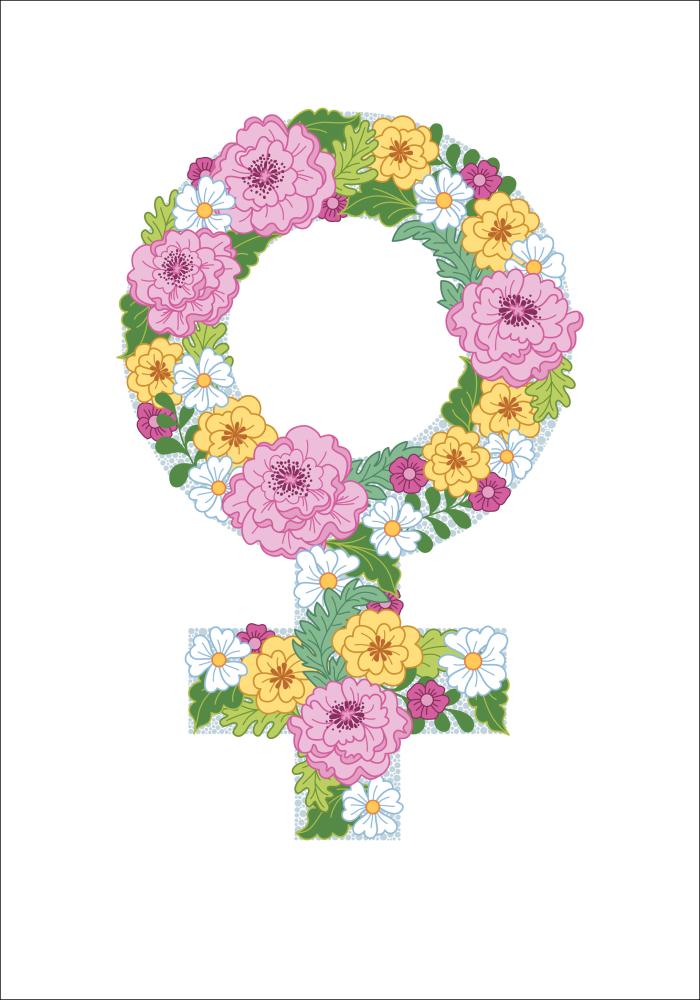 Feminist flower multi Plakat