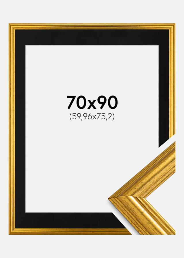 Ramme Västkusten Gull 70x90 cm - Passepartout Svart 24x30 inches