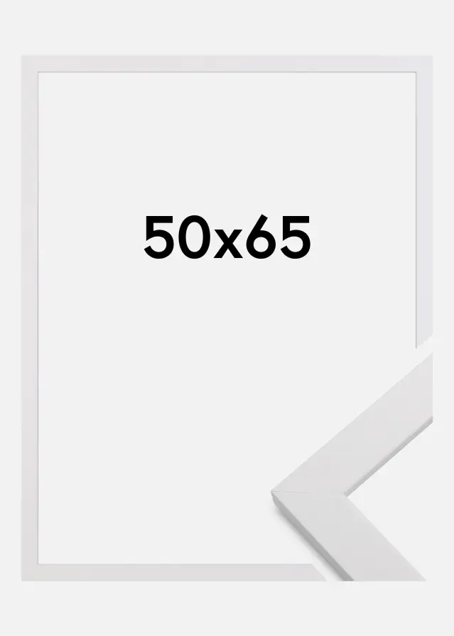 Ramme White Wood Akrylglass 50x65 cm