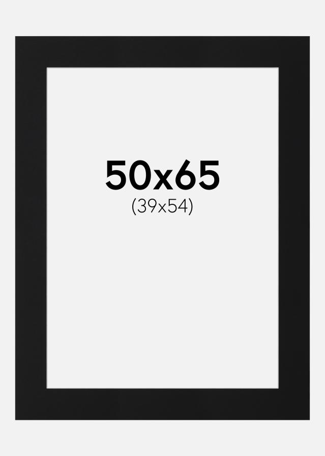 Passepartout Svart Standard (Hvit kjerne) 50x65 cm (39x54)