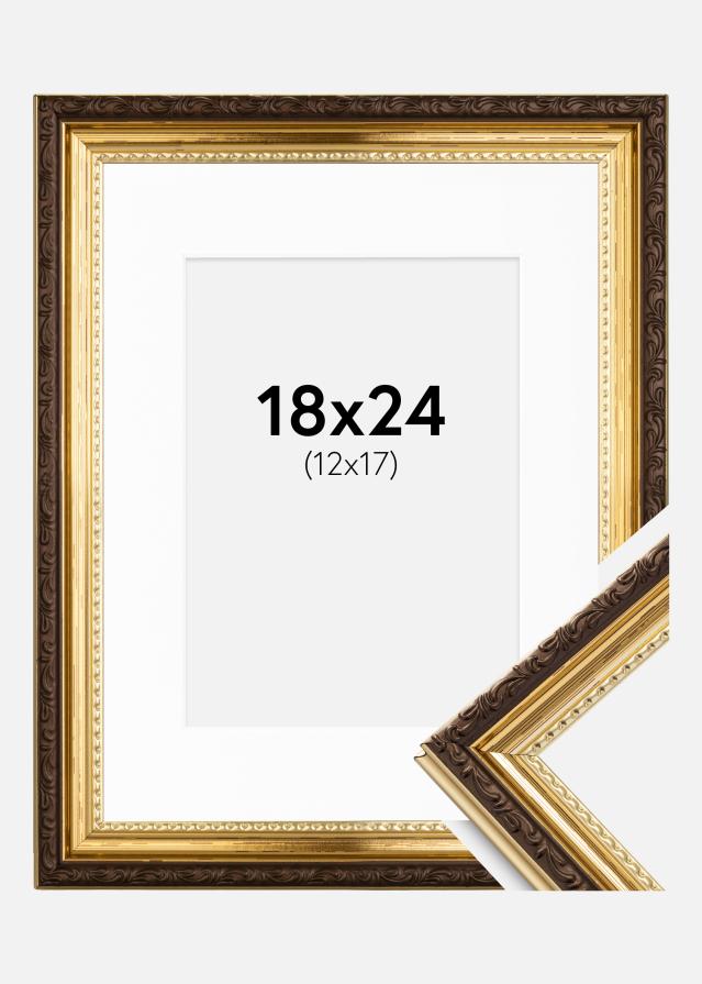 Ramme Abisko Gull 18x24 cm - Passepartout Hvit 13x18 cm