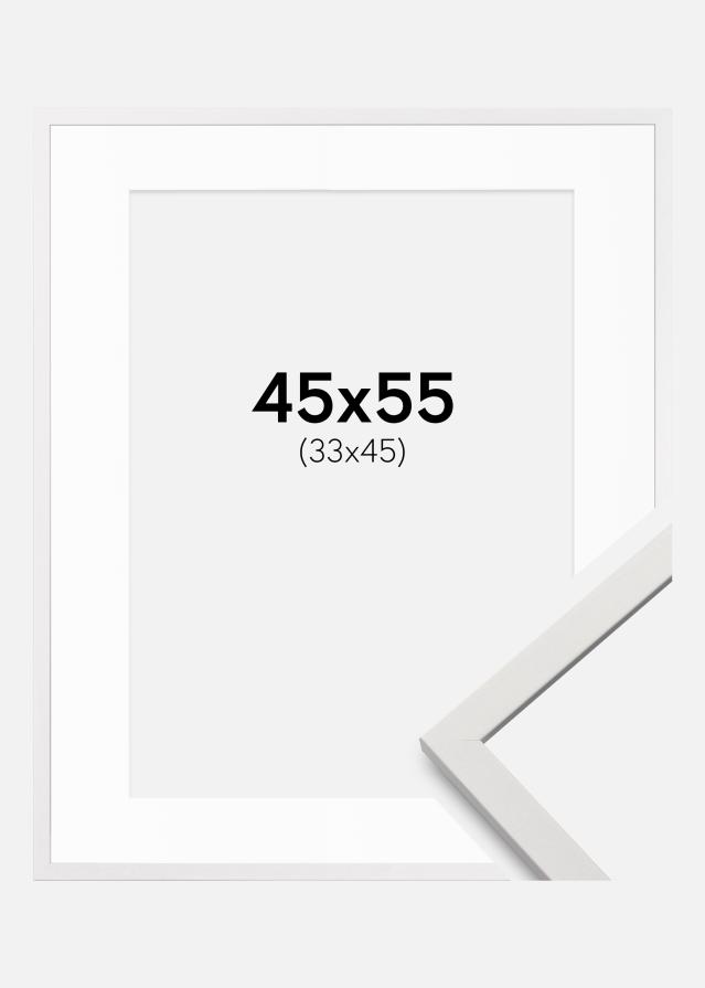 Ramme Edsbyn Hvit 45x55 cm - Passepartout Hvit 34x46 cm