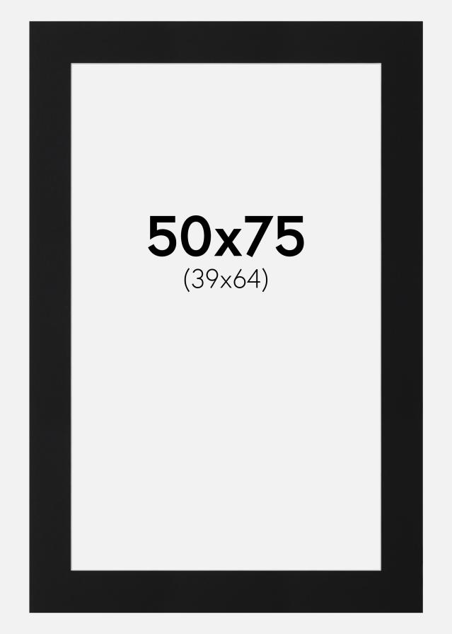 Passepartout Svart Standard (Hvit kjerne) 50x75 cm (39x64)