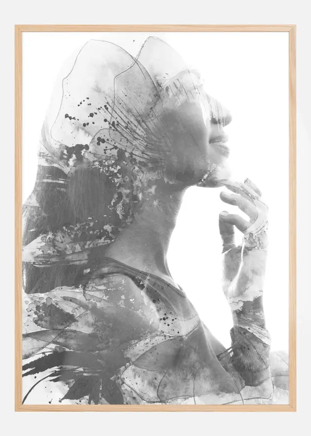 Black and white lady Plakat