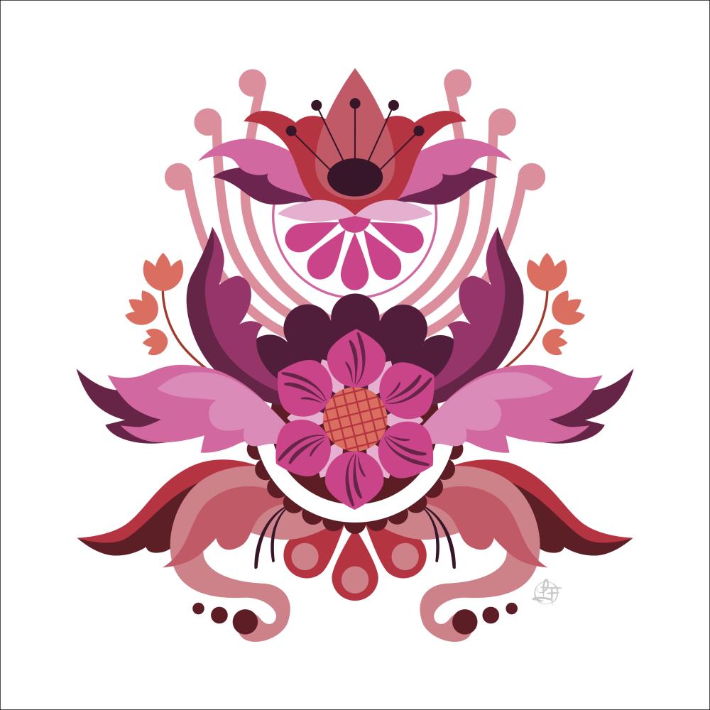 Kurbits flower pink Plakat