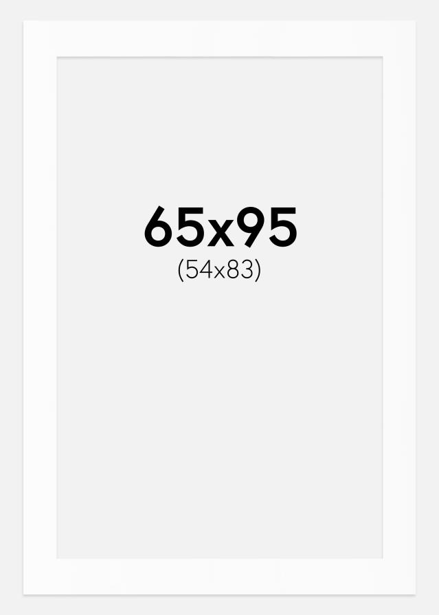 Passepartout Hvit Standard (Hvit kerne) 65x95 cm (54x83)