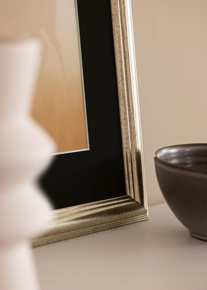 Ramme Västkusten Sølv 70x100 cm - Passepartout Svart 62x93 cm