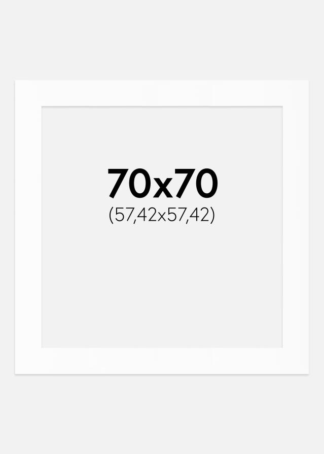 Passepartout Hvit Standard (Hvit kerne) 70x70 cm (57,42x57,42)