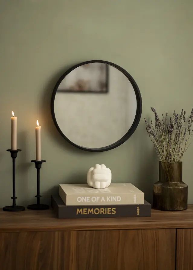 Speil Svart Sirkel 40 cm