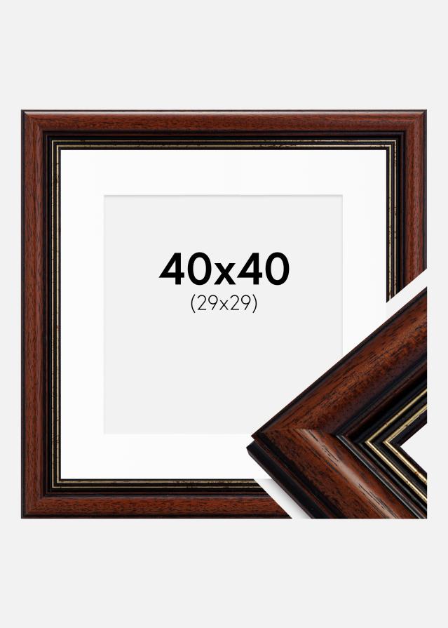 Ramme Old Retro 40x40 cm - Passepartout Hvit 30x30 cm