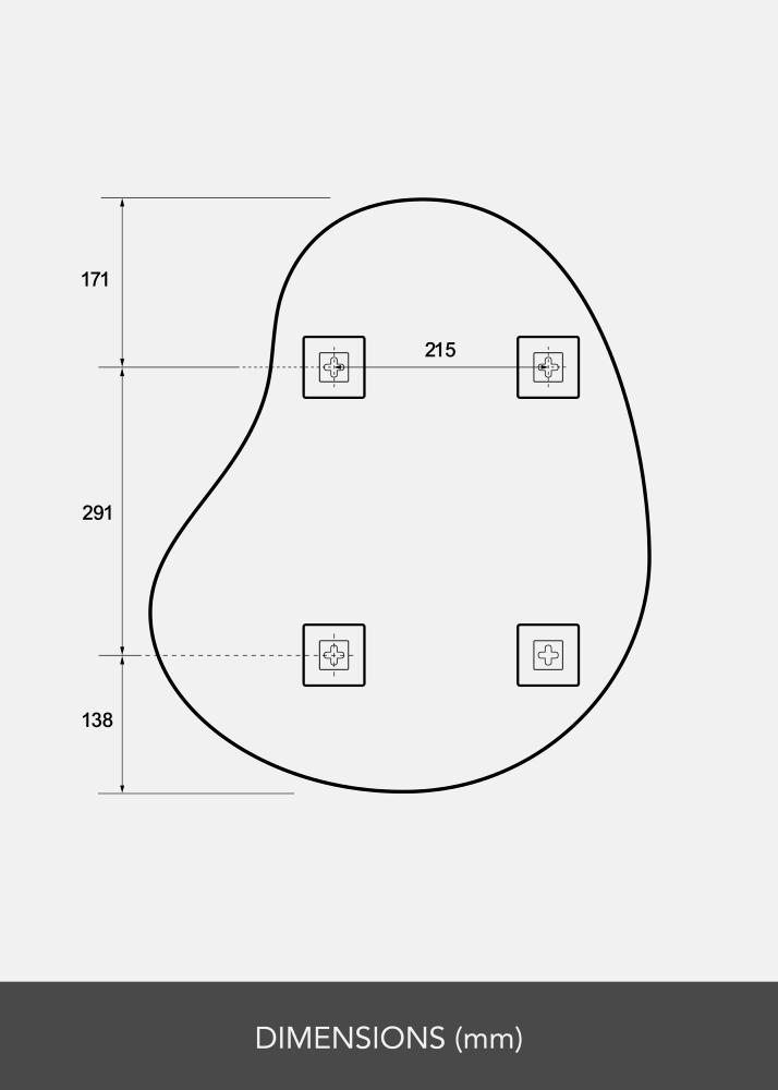 Speil Cashew 50x60 cm