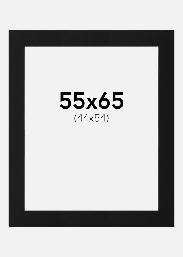 Passepartout Svart Standard (Hvit kjerne) 55x65 cm (44x54)