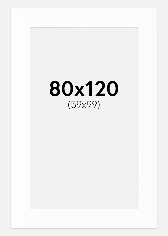 Passepartout Hvid (Hvid kerne) 80x120 cm (59x99)