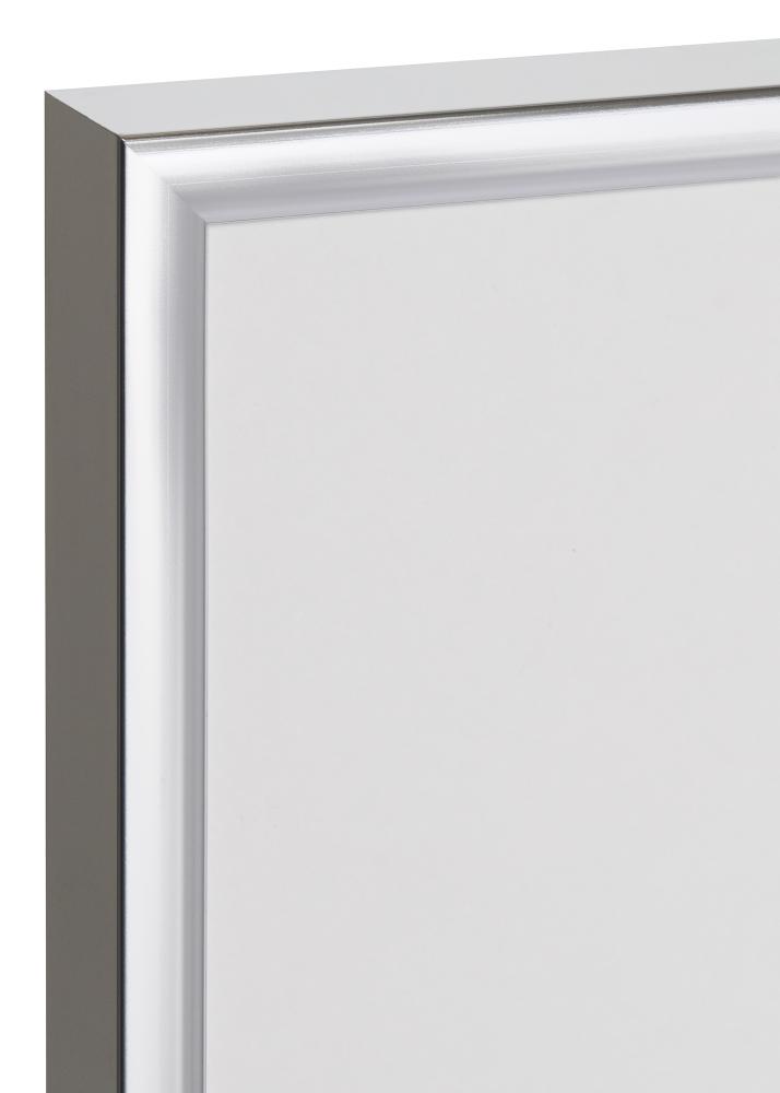Ramme Poster Frame Aluminum Sølv 70x100 cm - Passepartout Svart 59,4x84 cm