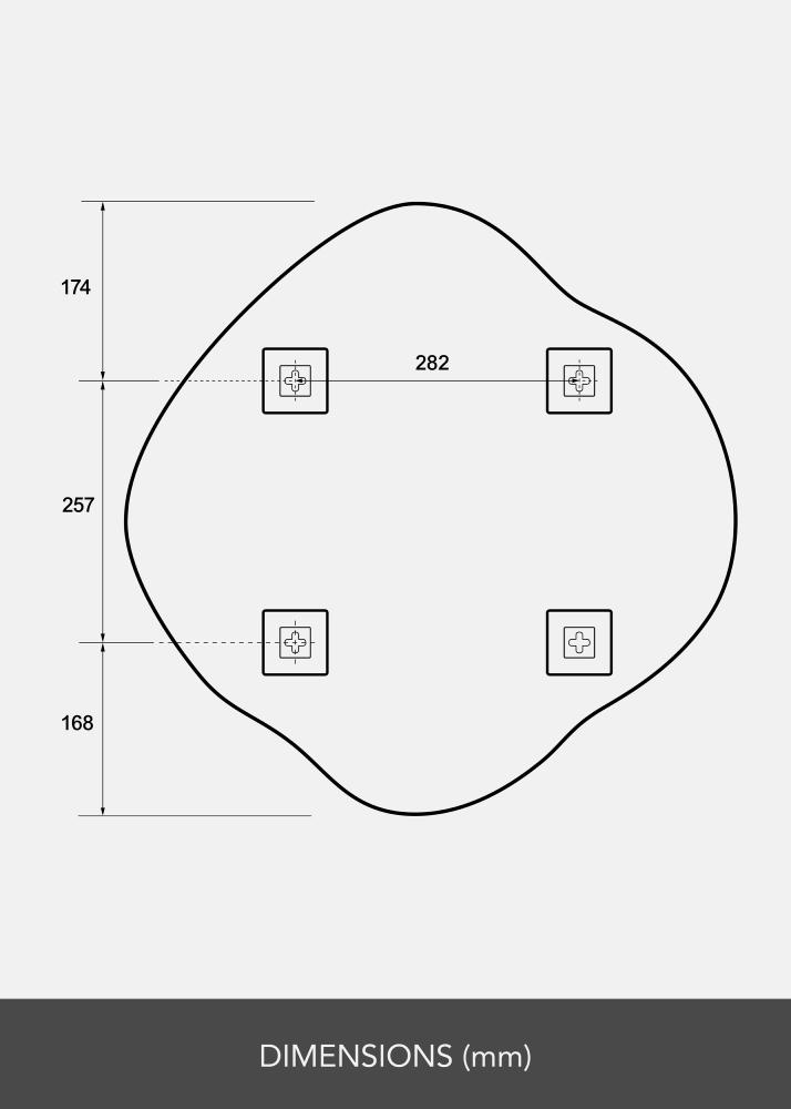 Speil Spectrum 60x60 cm