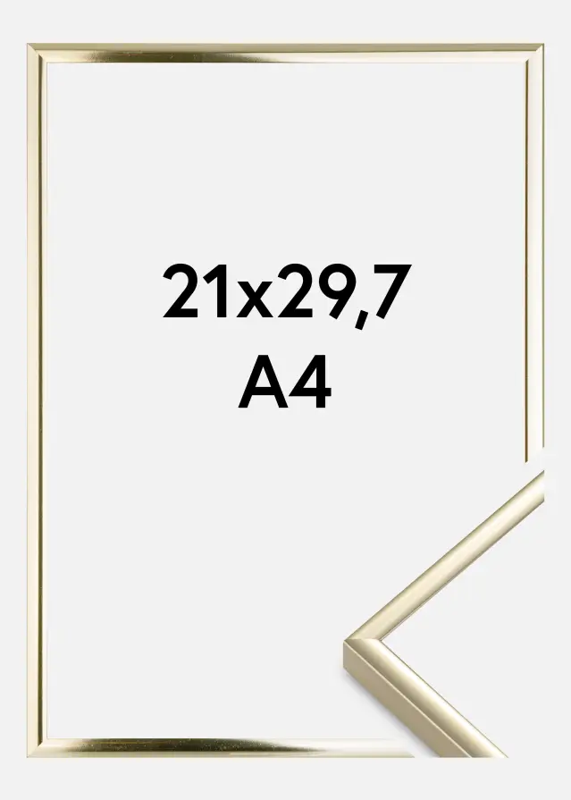 Ramme Aluminium Akrylglass Blank Gull 21x29,7 cm (A4)