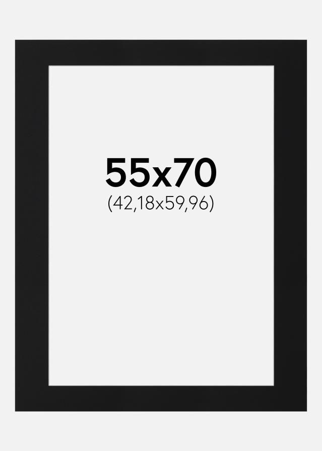 Passepartout Svart Standard (Hvit kjerne) 55x70 cm (42,18x59,96)