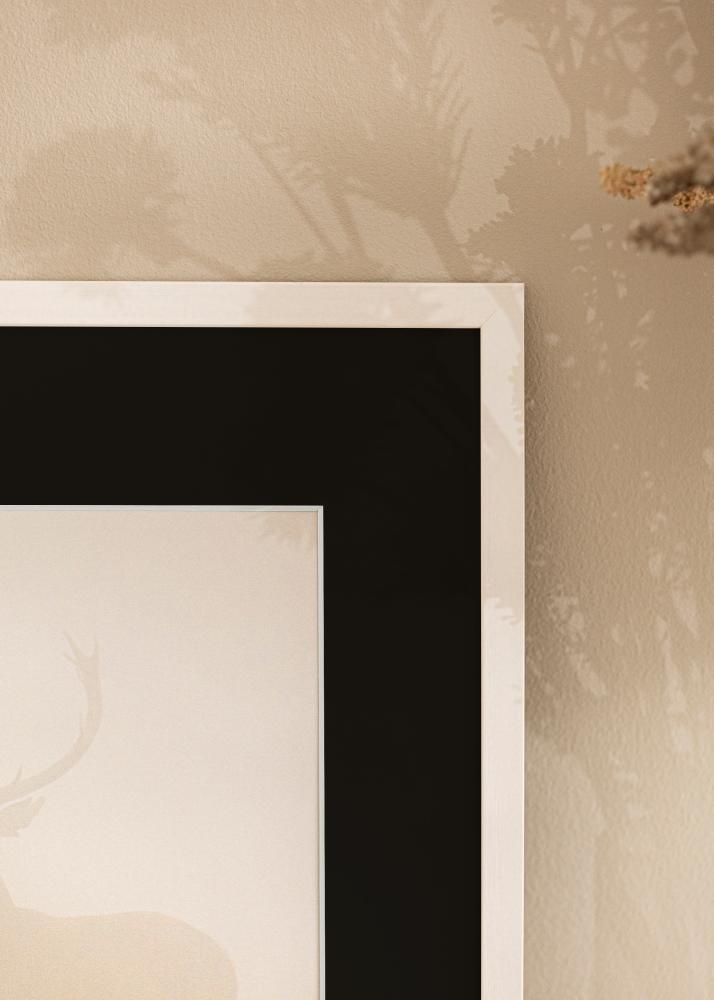 Ramme Edsbyn Hvit 20x30 cm - Passepartout Svart 15x21 cm (A5)