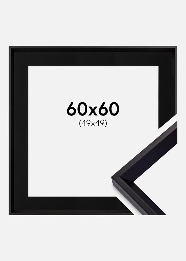 Ramme Globe Svart 60x60 cm - Passepartout Svart 50x50 cm