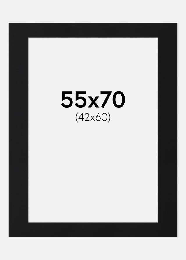 Passepartout Svart Standard (Hvit kjerne) 55x70 cm (42x60)
