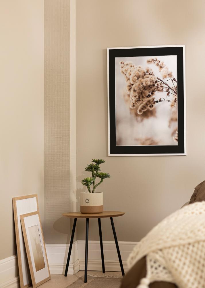 Ramme Edsbyn Hvit 20x30 cm - Passepartout Svart 15x21 cm (A5)