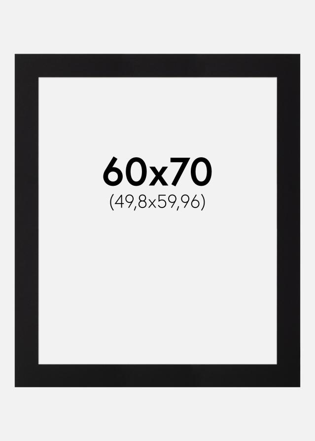 Passepartout Svart Standard (Hvit Kjerne) 60x70 cm (49,8x59,9)