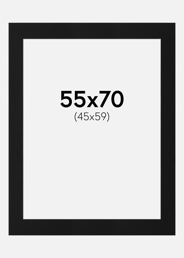 Passepartout Svart Standard (Hvit kjerne) 55x70 cm (45x59)