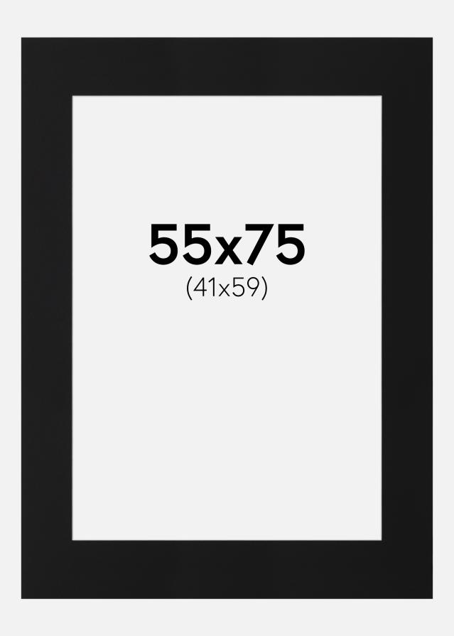 Passepartout Svart Standard (Hvit kjerne) 55x75 cm (41x59)