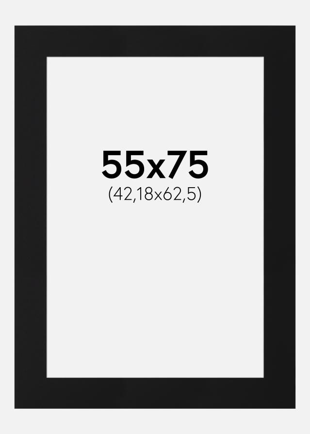 Passepartout Svart Standard (Hvit kjerne) 55x75 cm (42,18x62,5)